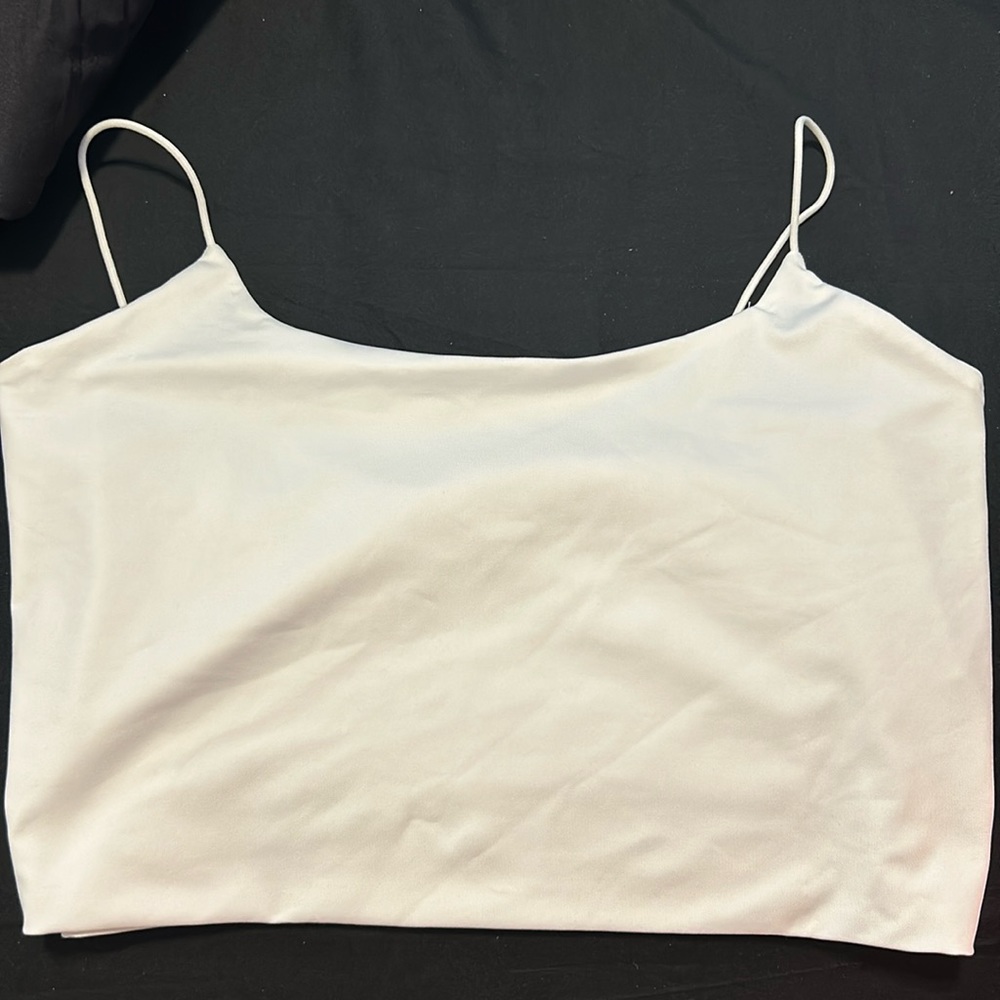 2XL white cropped tank top